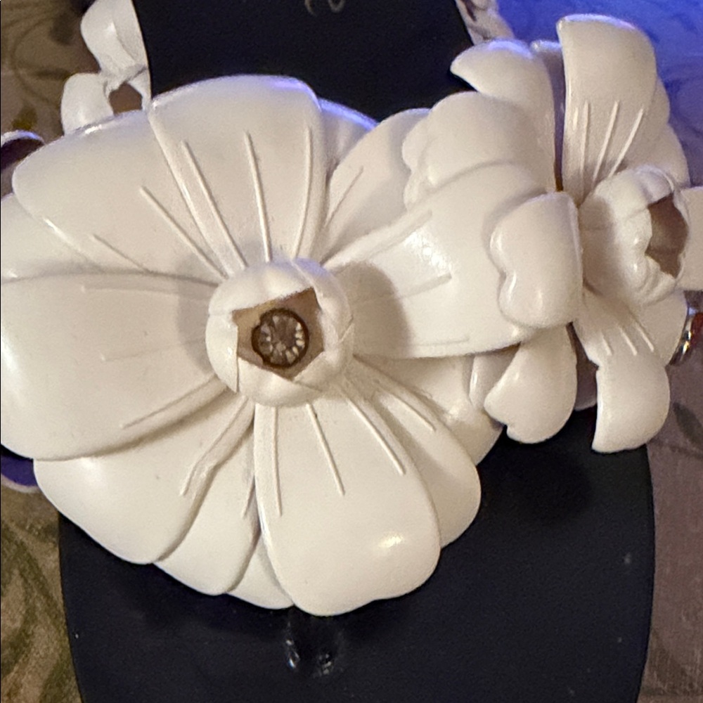 Kate Spade Black and Cream Jelly Floral Sandals - Picture 2 of 6